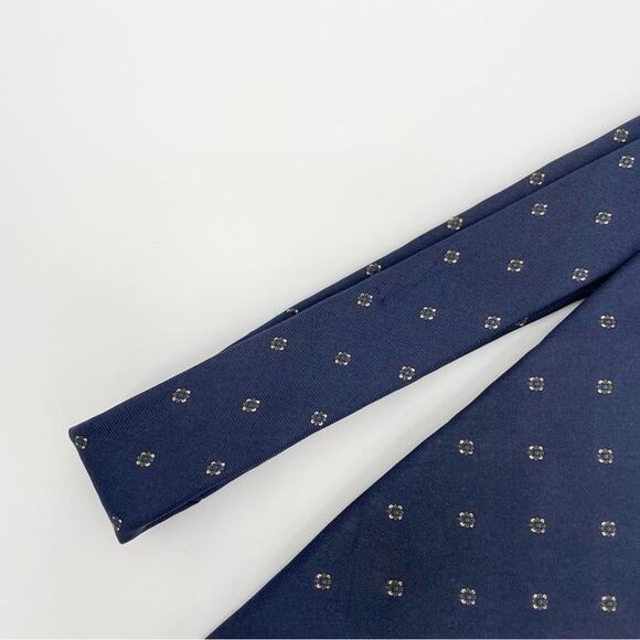Vintage Christian Dior Silk Tie Navy Floral - Picture 3 of 8